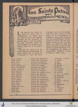 Les Saints Patrons Des Corporations Et Metiers.