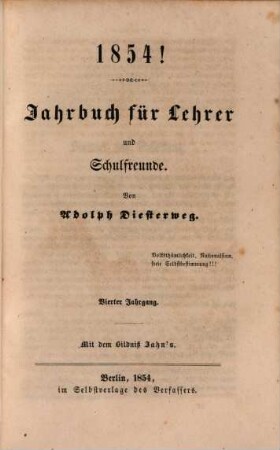 Jahrbuch für Lehrer und Schulfreunde. 4, 4. 1854