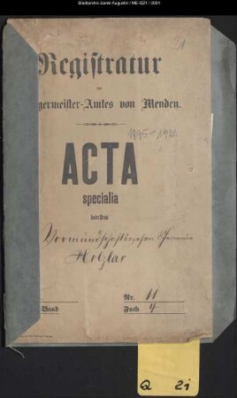 Vormundschaftssachen der Gemeinde Holzlar