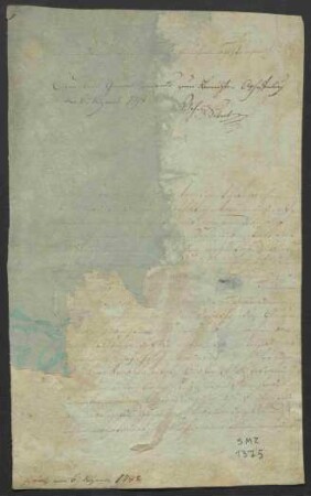 Schreiben des Joseph Ridesheimer (Rüdesheimer) an den kurfürstlich-mainzischen Hofkriegsrat. Weiterleitung an das kurfürstliche Generalkommando zum Bericht. Aschaffenburg, 6. Dezember 1798