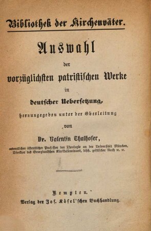 Ausgewählte Schriften des hl. Ephräm von Syrien, 1