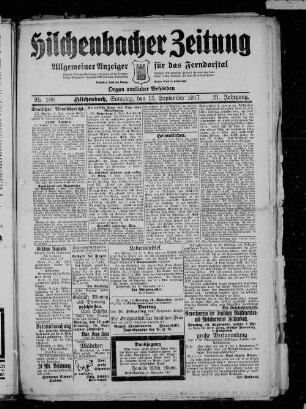 Hilchenbacher Zeitung. 1901-1939