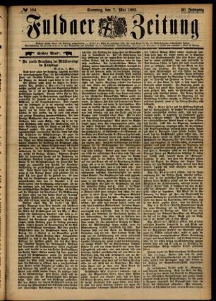 Erste Ausgabe vom Sonntag, den 07. Mai 1893.