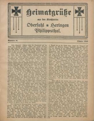 41.1918: Heimatgrüße aus den Kirchspielen Obersuhl, Heringen, Philippsthal