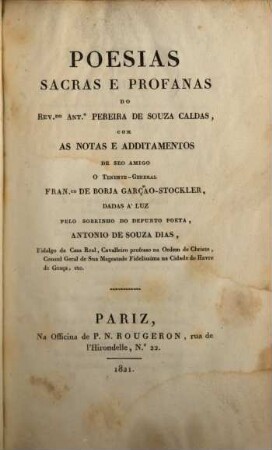 Obras poeticas, 2. Poesias sacras e profanas