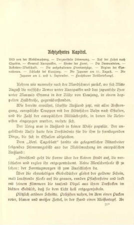Achtzehntes Kapitel. Bild von der Mobilmachung...