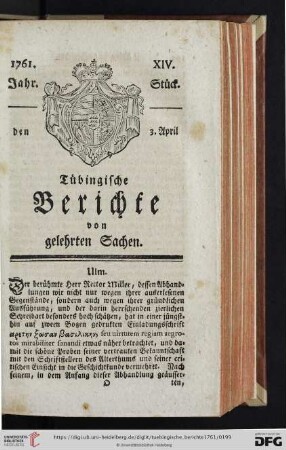[XIV.-XVIII. Stück] (April 1761)