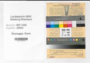 Entnazifizierung Erwin Zaunegger , geb. 01.11.1916 (Monteur)