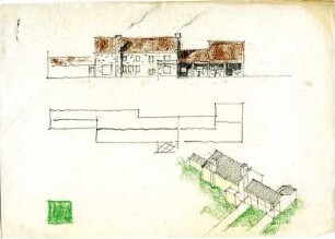 Rosenbauer, Gregor; Häuser, Wohnanlagen und Hallen - Wohnhaus (Ansicht, Grundriss,Vogelperspektive)