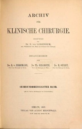 Archiv für klinische Chirurgie. 36. 1887, a