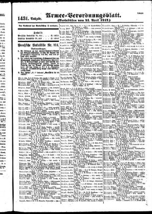 1431.Ausgabe. Samstag, 21. April 1917