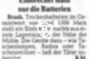 Einbrecher stahl nur Batterien