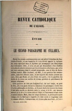 Revue catholique d'Alsace, 1866 = T. 8