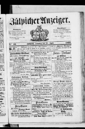 Zülpicher Anzeiger. 1867-1868