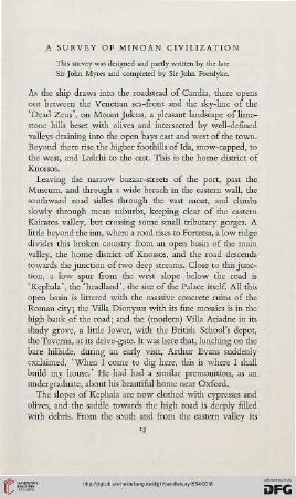 A Survey of Minoan Civilization