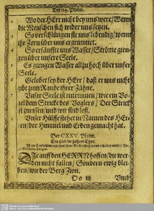 Der CXXV. Psalm