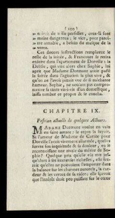 Chapitre IX. Position actuelle de quelques Acteurs.