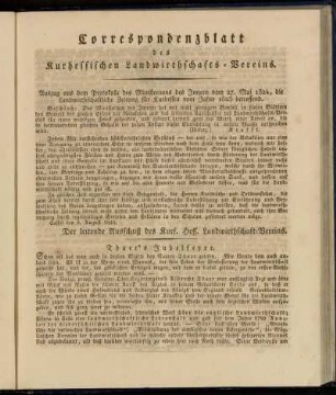 Correspondenzblatt des Kurhessischen Landwirthschafts-Vereins