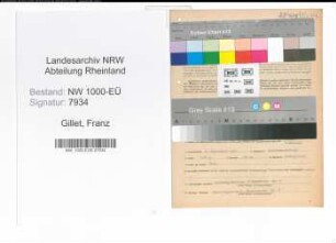 Entnazifizierung Franz Gillet, geb. 08.09.1898 (Meister)