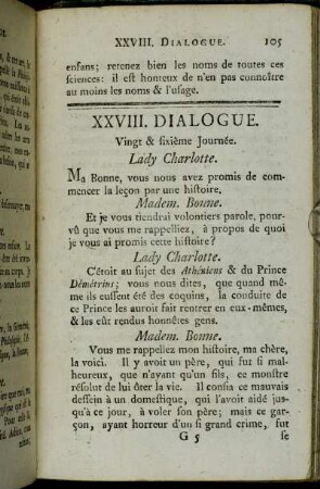 XXVIII. Dialogue. Vingt & sixième Journée.