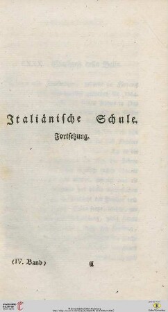 Italiaenische Schule. Fortsetzung