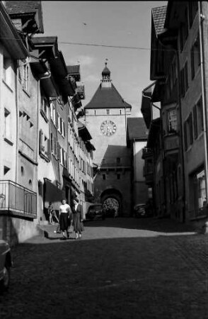 Laufenburg: Gasse mit Stadttor, Obere Wasengasse, Schweiz