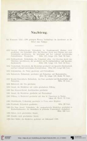 Nachtrag (Nr. 1252-1287)