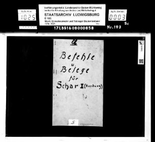 Bann 7/Schar 1 (Herdweg): Befehle und Belege
