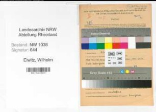 Entnazifizierung Wilhelm Elwitz , geb. 01.04.1915 (Angestellter)