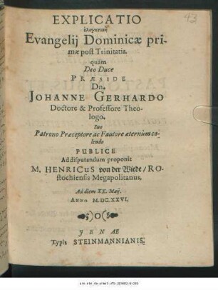 Explicatio elenktikē Evangelii Dominicae primae post Trinitatis