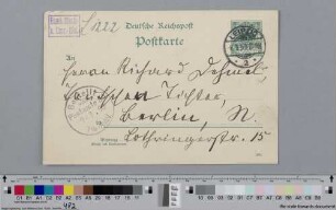 Postkarte an Richard Dehmel