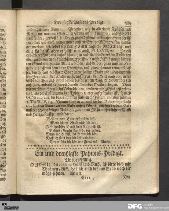 Ein und dreyßigste Paßions-Predigt.