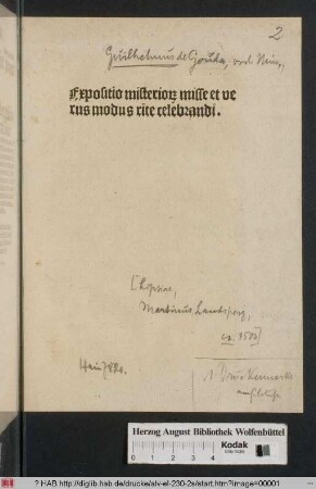 Expositio misterior[um] misse et verus modus rite celebrandi