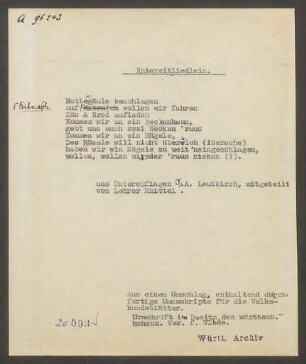 Liedbeleg: Kniereitliedlein