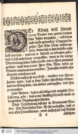 [Inhalt der Friedens Articuln]