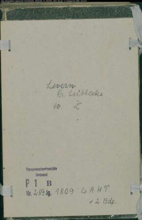 Zivilstandsregister der evangelischen Gemeinde Levern, Kreis Lübbecke (GAHT 1809) (Gemeinde: Evangelische Gemeinde Levern)