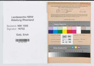 Entnazifizierung Erich Golz, geb. 14.05.1908 (Zollgrenzdienst)