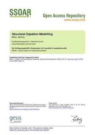 Structural Equation Modelling