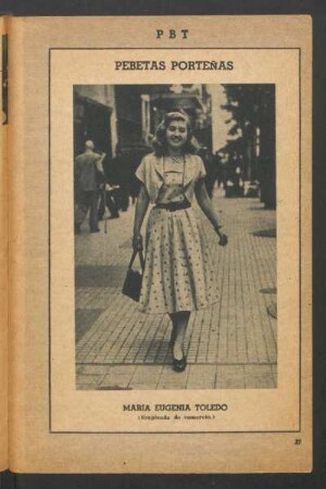 María Eugenia Toledo (empleada de comercio) - [Fotografía] : Pebetas porteñas