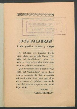 ¡Dos palabras! : A mis queridos lectores y amigos