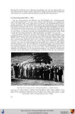 Die Exkursionen 1952-1962