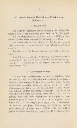 VI. Fabrikation und Vertrieb von Maschinen und Instrumenten.