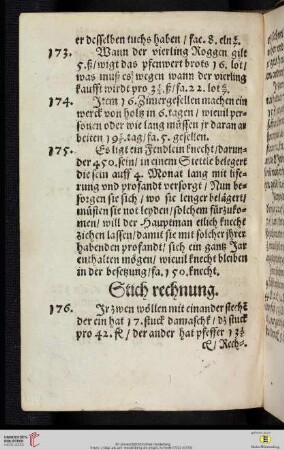 Stich rechnung (Nr. 176-184)