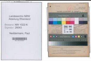 Entnazifizierung Paul Neddermann , geb. 02.10.1900 (Metzger)