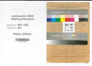 Entnazifizierung Wilhelm Rebbe , geb. 02.09.1899 (Lehrer)