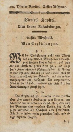 Erster Abschnitt. Von Erzählungen
