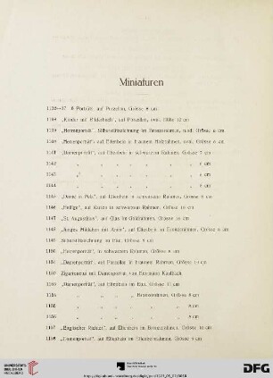 Miniaturen (Nr. 1132-1190)