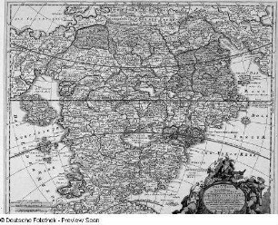 Accurata utopiae tabula, das ist der neu entdeckten Schalck - Welt, oder des so offtbenanten und doch nie erkanten Schlarraffenlandes : Accurata utopiae tabula, das ist der neu entdeckten Schalck - Welt, oder des so offtbenanten und doch nie erkanten Schlarraffenlandes. Kupferstich, koloriert; ca. 49,5 x 57,5 cm. um 1701/1800. Dresden: SLUB A452