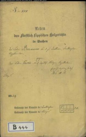 Beermann Nr. 3 zu Dalborn gegen Vocke Nr. 2 zu Dalborn