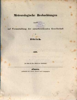 Meteorologische Beobachtungen. 1838